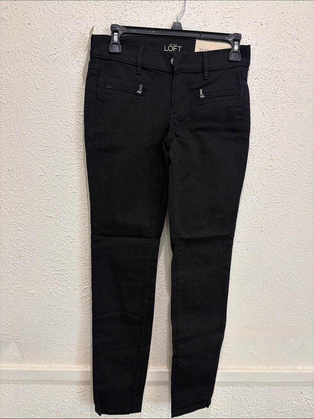 LOFT Black Skinny Zip-Pocket Jeans